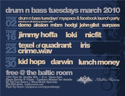 Drum n Bass Tuesdays March 2010