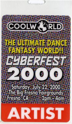 Artist badge - Coolworld Cyberfest 2000