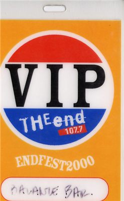 VIP badge - The End 107.7 Endfest 2000