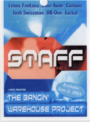 Staff badge - The Bangin' Warehouse Project (Kaos Kreation)